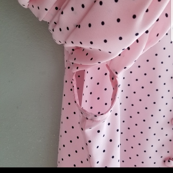 Vintage pink puff sleeve blouse - Picture 13 of 14